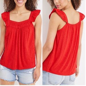 Maurice’s Eyelet Trim Flutter Sleeves